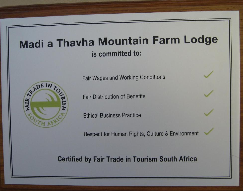 Madi A Thavha Mountain Lodge Louis Trichardt Exterior photo